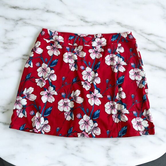 SPORT HALEY Red Tropical Floral Print Skort Size Large - Picture 1 of 8